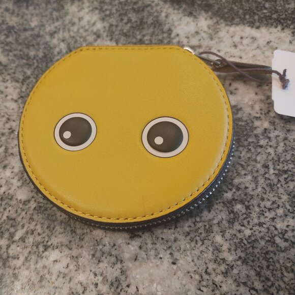 Coach Coin Purse - Emoji Eyes - Yellow Leather - Picture 9 of 15